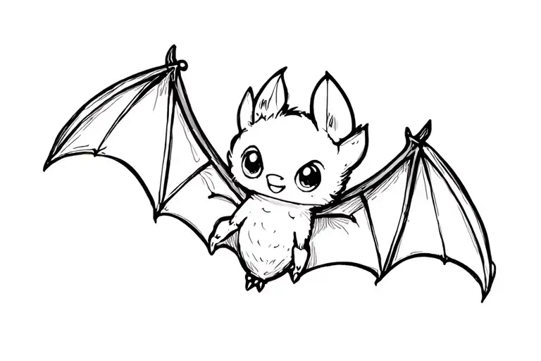 A Cute Flying Bat From The Side