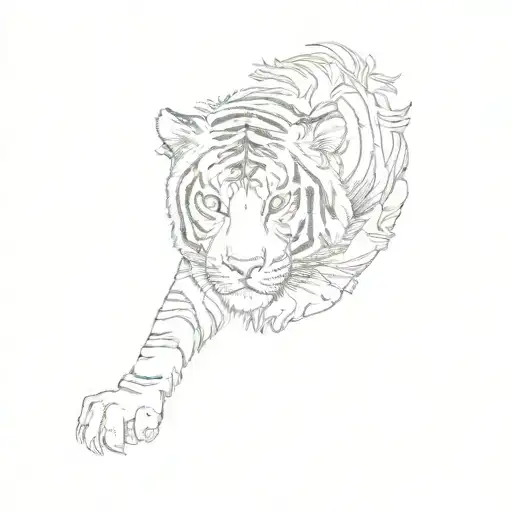 A Tiger And A Lion Hugging