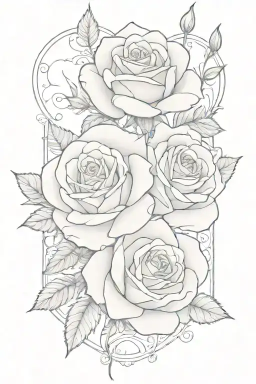 Two Roses With 'Hunter' And 'Hudson' Hidden Within The Design