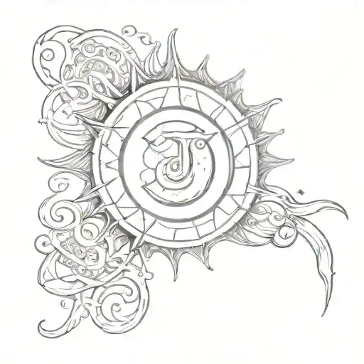 Sun With Letter J Somewhere