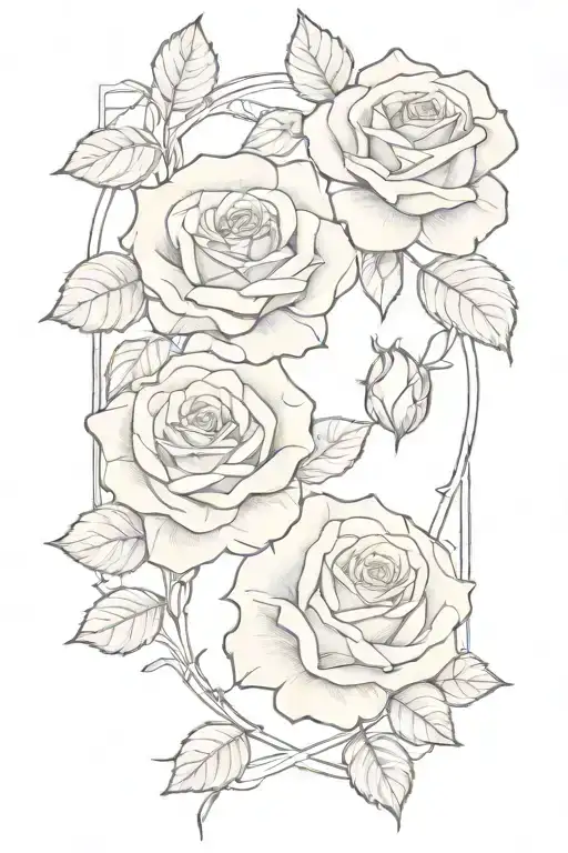 Hunter' And 'Hudson' With Two Roses Growing