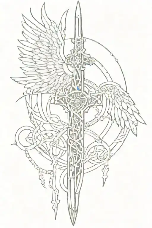 Seraphim Celtic Cathedral Blade Symbols Angel Chains
