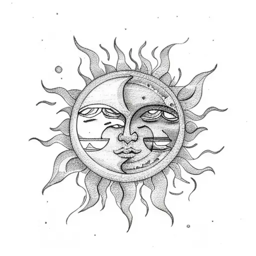 Sun And Moon And Flower