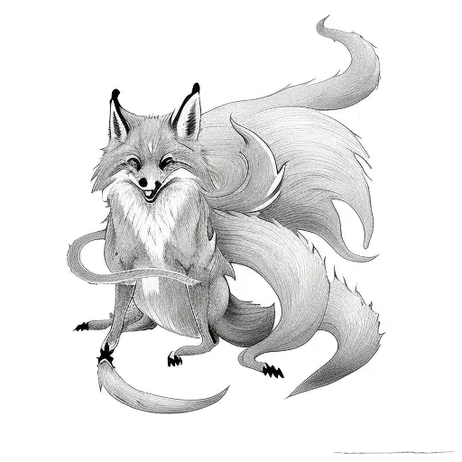 Nine Tail Fox Demon With Cross