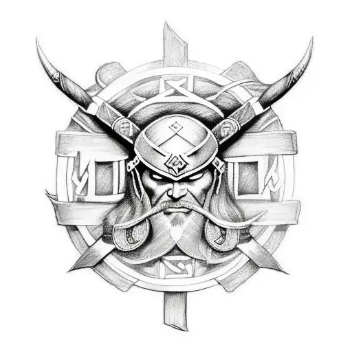 Incorporate Viking Runes And The Concept Of Strength Into A Tattoo Featuring A Mythical Creature