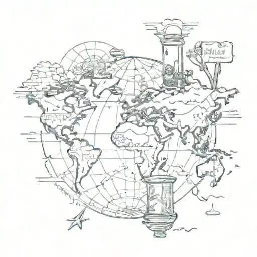 A Globe With Various Destinations Marked As Drink Ingredients