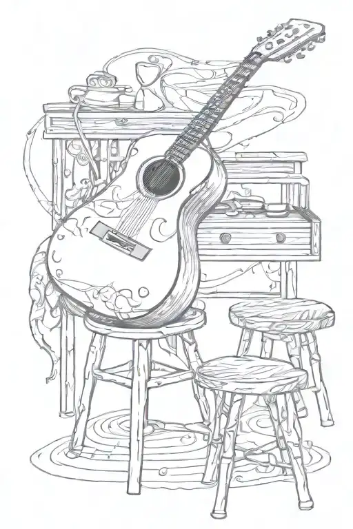 Guitar And Stool