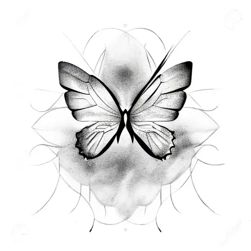 Tattoo Of Butterfly With Sharp Wings And Negative Space