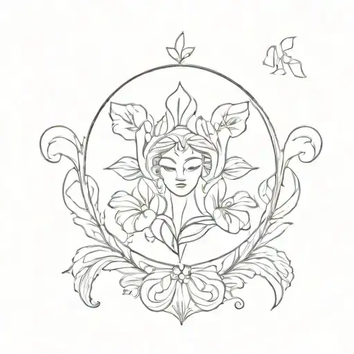 Simplistic Greek Goddess Iris Symbol Surrounded