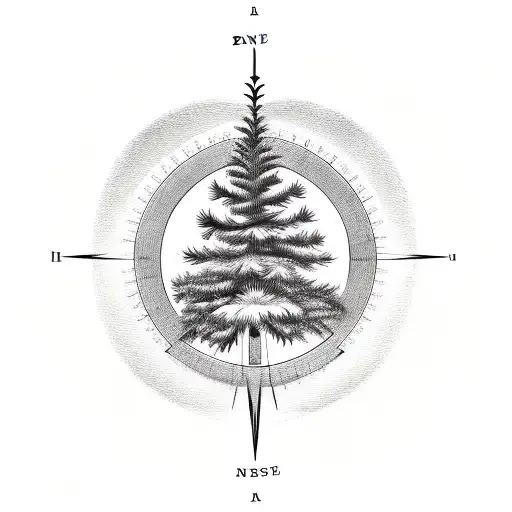Pine Tree With Compass