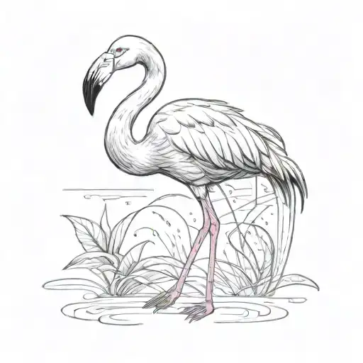 Flamingo Standing On One