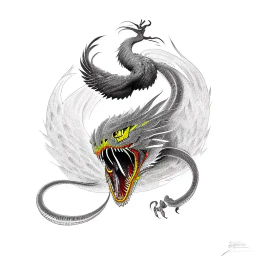 Phoenix Fighting Serpant