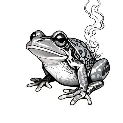 Cybersigilism Magic Tatto Punk Frog Smoking