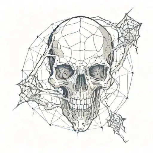 A Spider Wraps A Human Skull In Its Web