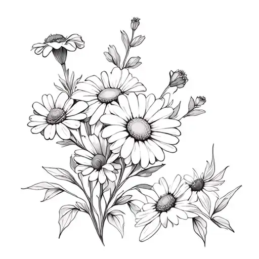 Daisy And Sweet Pea Birth Flowers