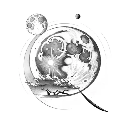 Moon With Long Christian Sword