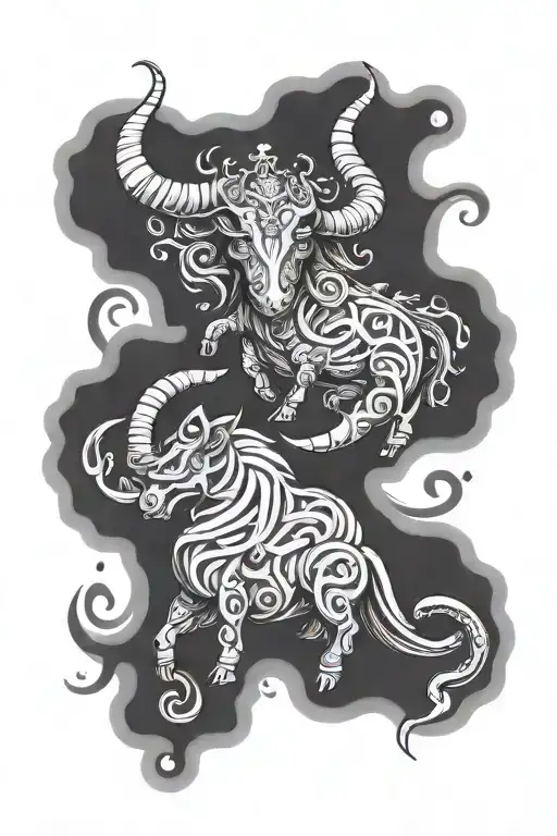 Taurus And Scorpio Symbols Intertwined