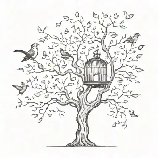 A Tree With Birds On It