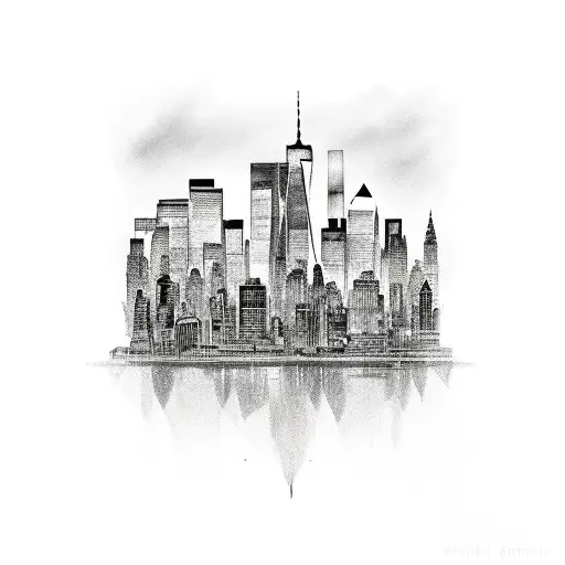 Rose With Nyc Skyline As Stem