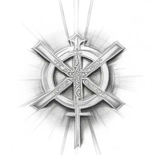 Christian Cross With Names And Death Dates