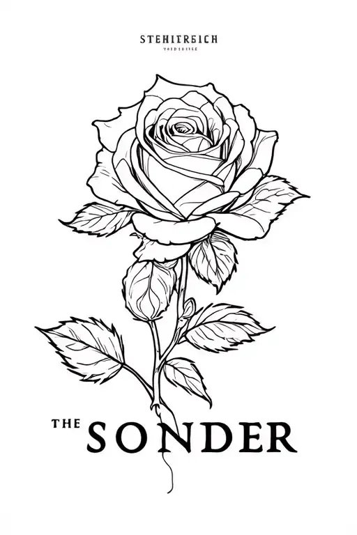 Rose With The Word Sonder Under It