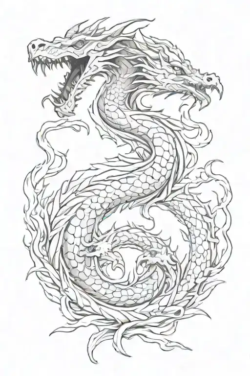Smooth Dragon Tattoo Design