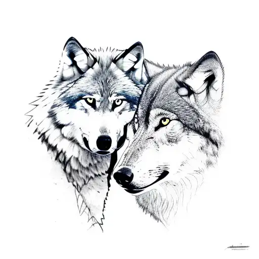 Wolf Protecting A Woman