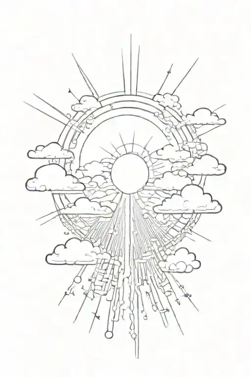 Sun Rays Shining Through Clouds