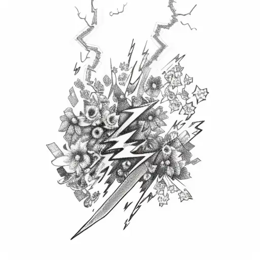 Bouquet Of Lightning Bolts And Forget-me-nots With A Pretty Bow