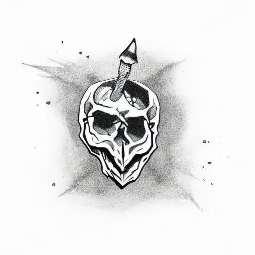 Skull Reaching Out With Hand With Arizona Desert In Skull Outline