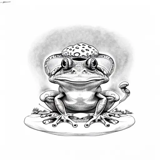 Frog With Psy Mushroom