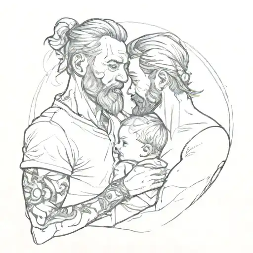 Father Son Tattoo Design Featuring