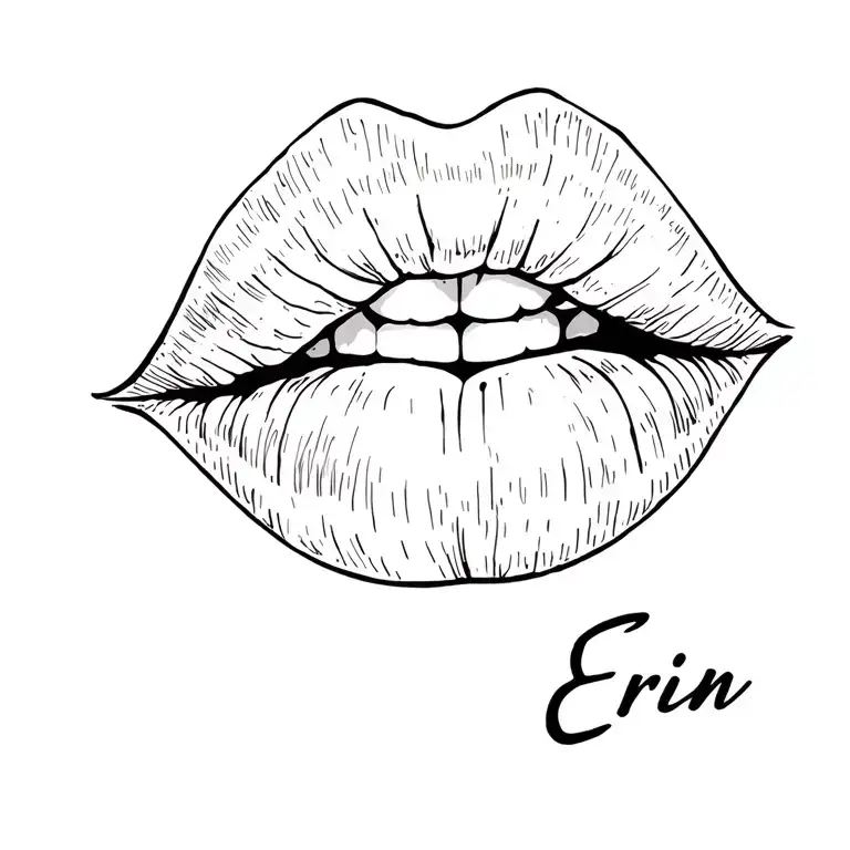 Erin Name With Lips Like Kissed