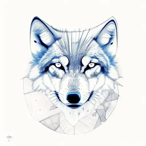 Black And White Wolf In The Forest With Blue Eyes Howling At The Moon