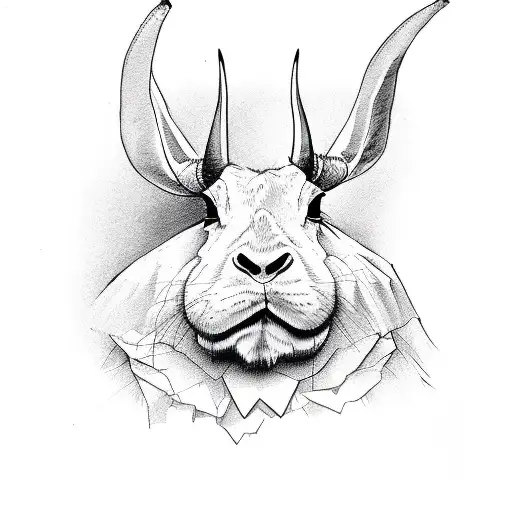 One Line Bull And Rabbit