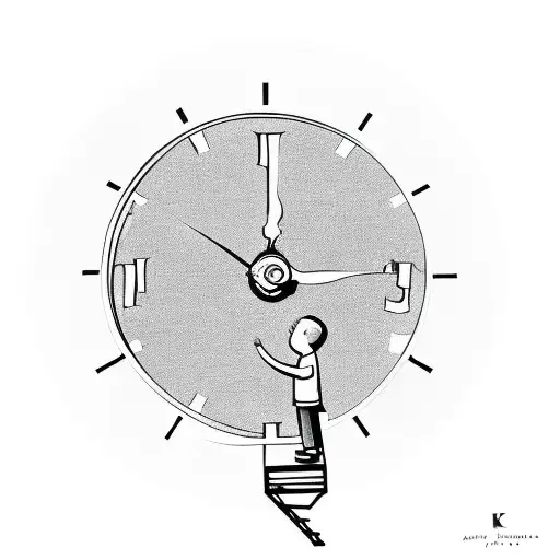 Kid Climbing Stairs Into Clock