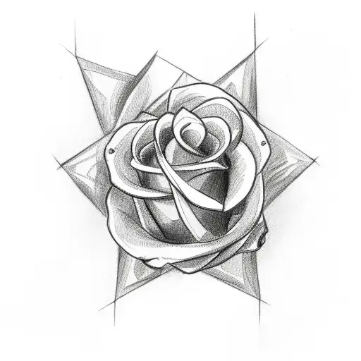 Christian Cross With Two Roses Around It