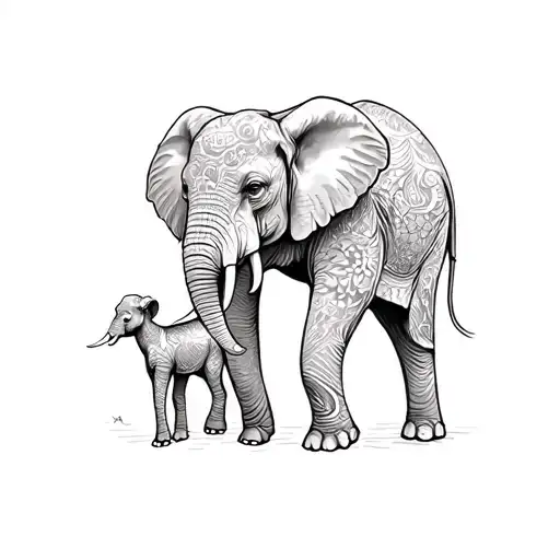 Elephant With Calf