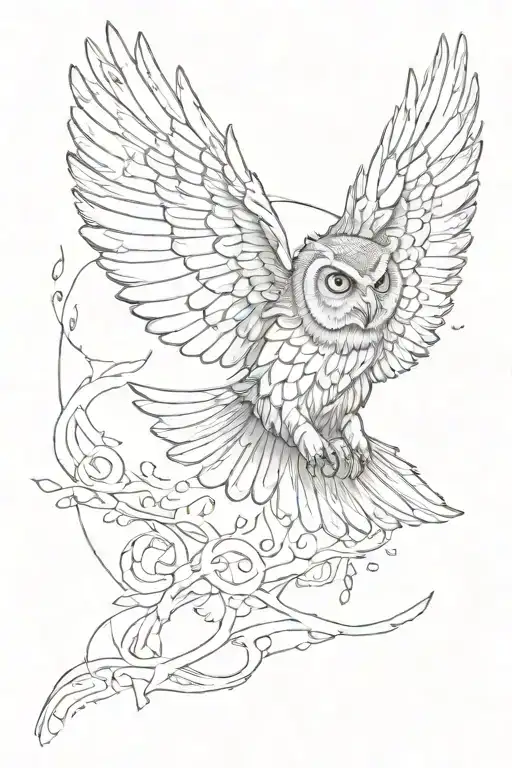 Owl Flying Towards