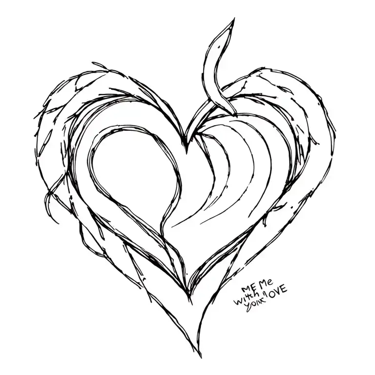 Heart Shaved With Line Fill Me With Your Love