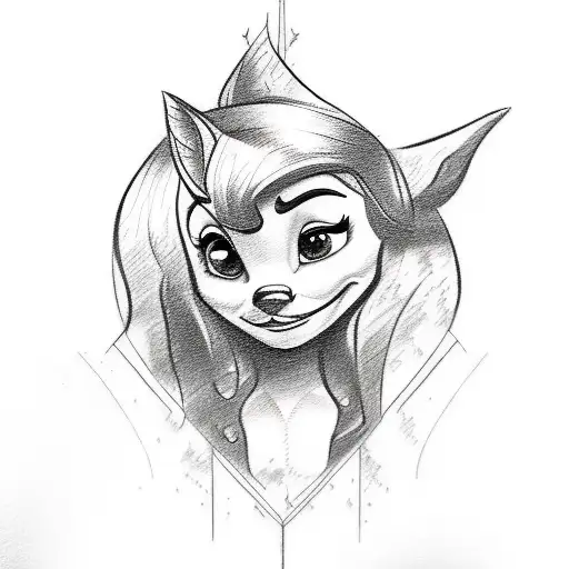 A Sketch-style Tattoo Of Disney Characters