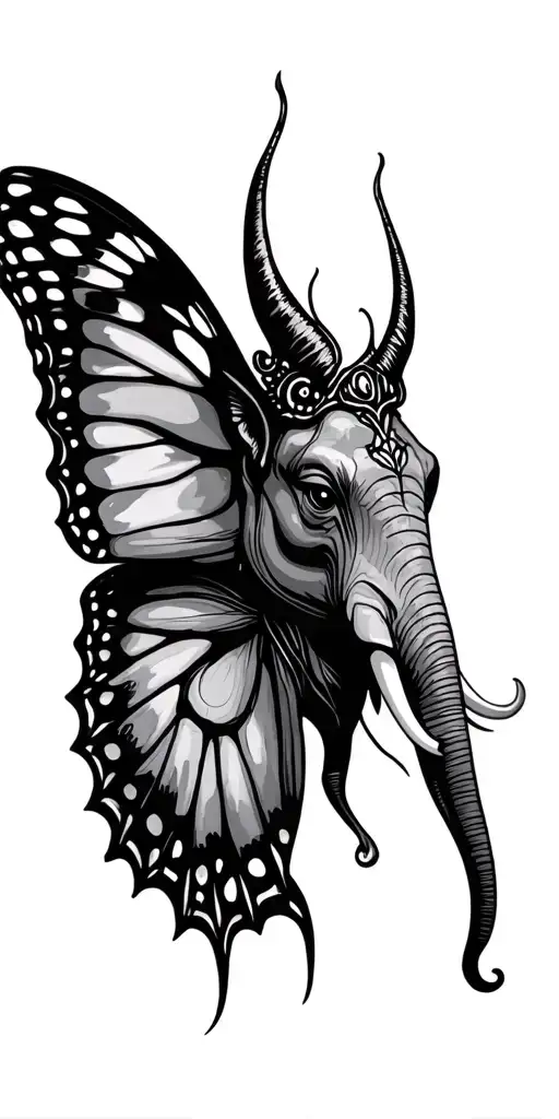 Meleficent Butterfly And Elefant