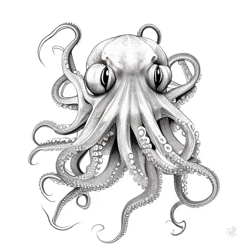 Octopus Holding A Spider