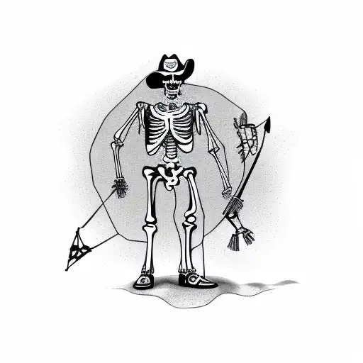 Cowboy Skeleton With Arrows In Him