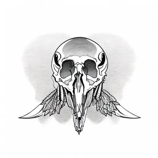 Raven Skull With Plants