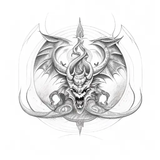 Sigil Of Baphomet Fire Dragon