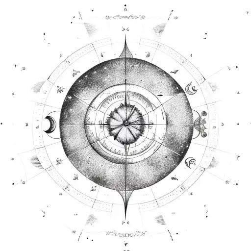 Astrological Chart With Sun And Moon