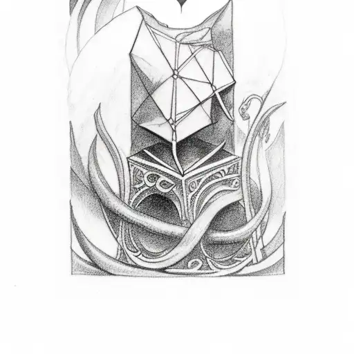 Blackwor Tattoo Of The Hermit Tarot Card