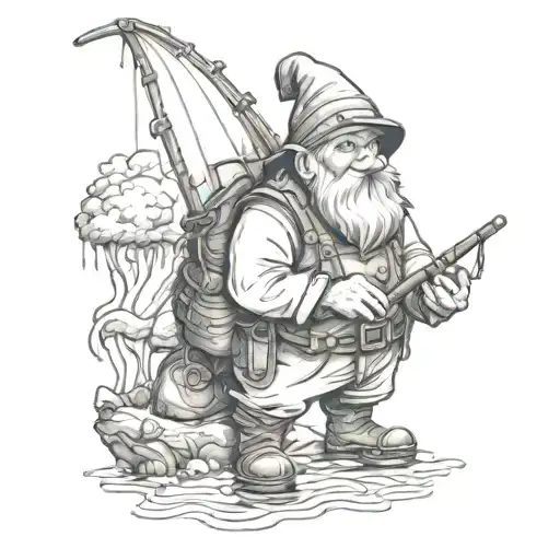 Gnome Fishing Scene