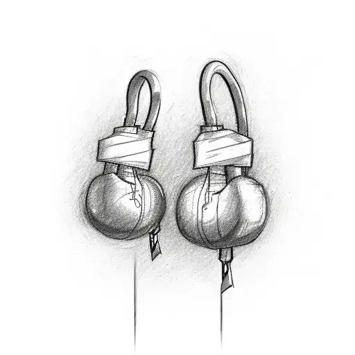 Breast Cancer Symbol Boxing Gloves Hanging Down And Lighting Bolts Coming Off